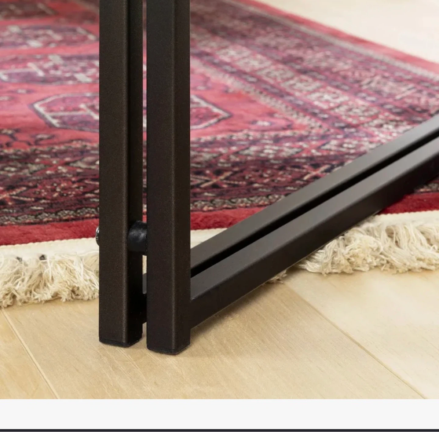 Rectangular Coffee Table - Grey Wood & Black Metal - photo 3