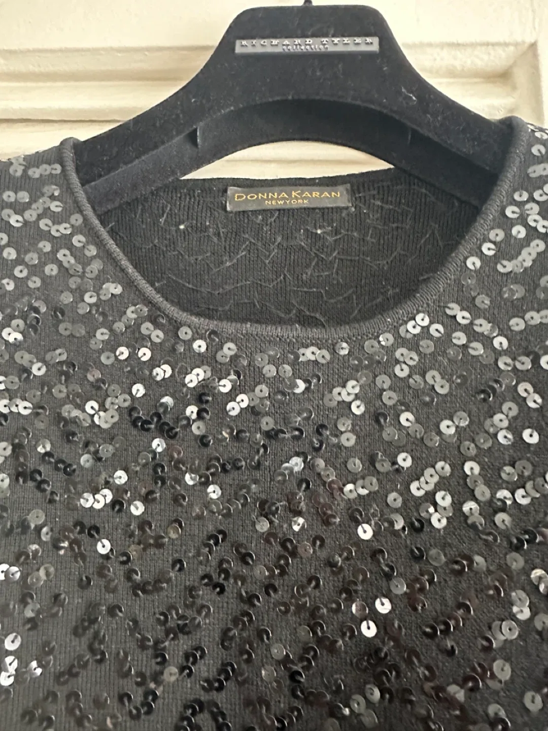 Donna Karan Black Sequin Sleeveless Top - photo 2