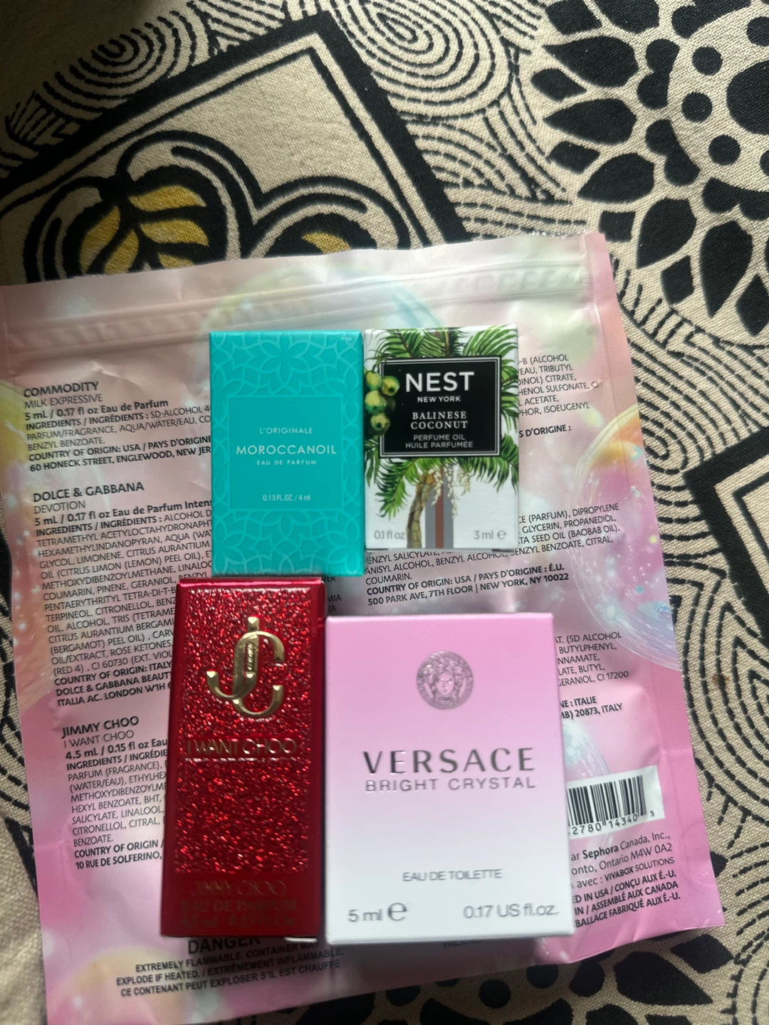 Versace, Jimmy  Choo, Nest, Commodity Perfume Samples