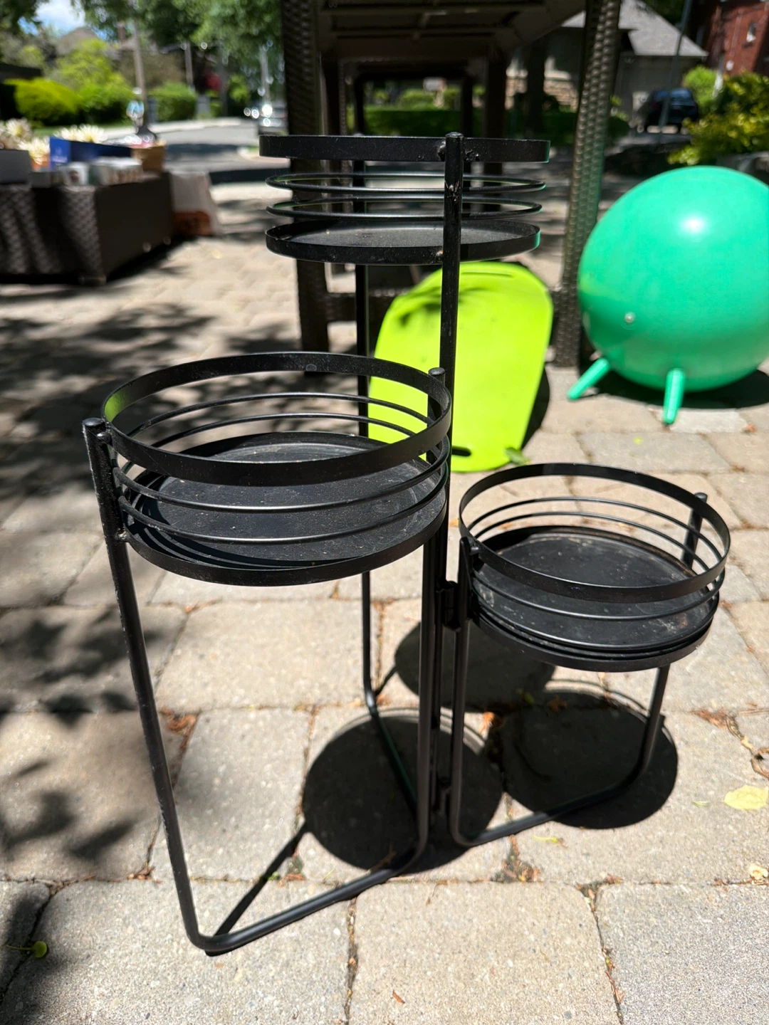 Black Metal Tiered Plant Stand