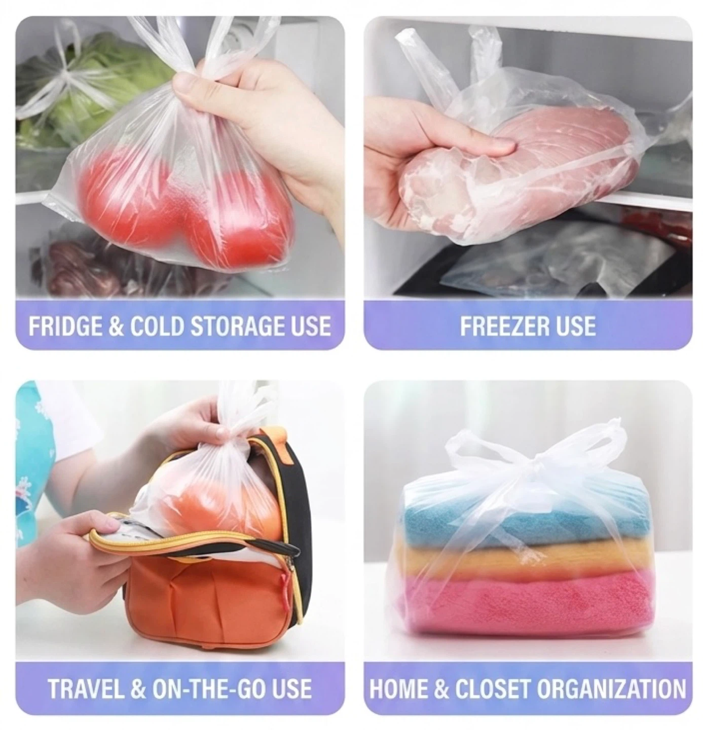 Vest-Style Food Storage Bags with Handles (Medium / Large) - photo 4