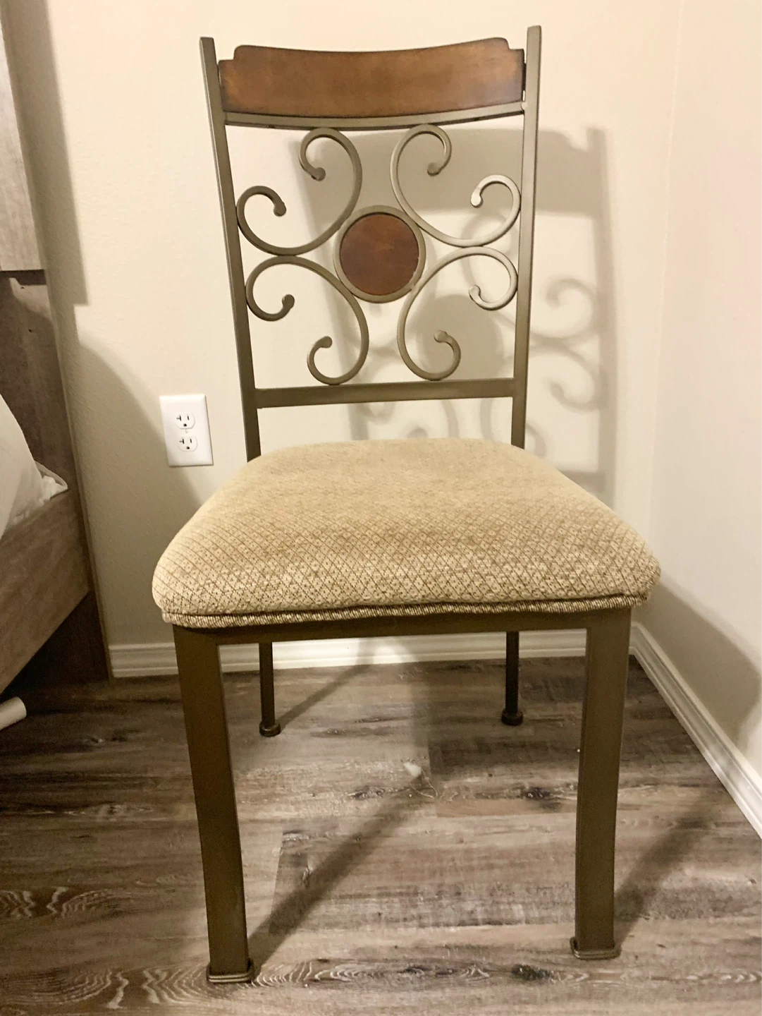 Decorative Metal Dining Chair with Padded Seat - photo 2