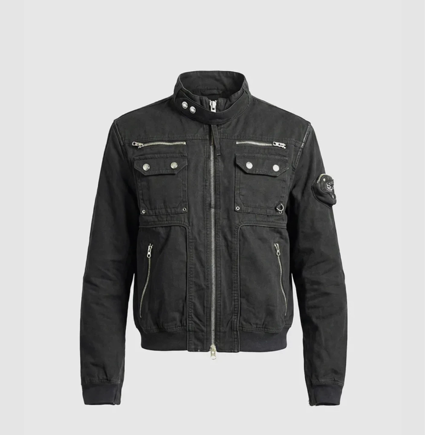 (BADBLOOD) Black Cotton Bomber Jacket
