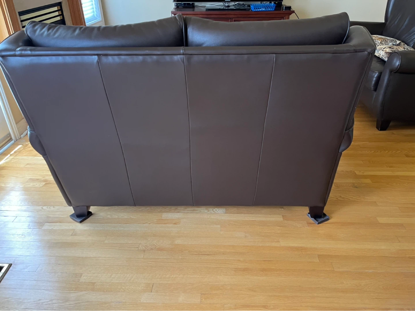 Two Dark Brown Leather Loveseat - photo 2