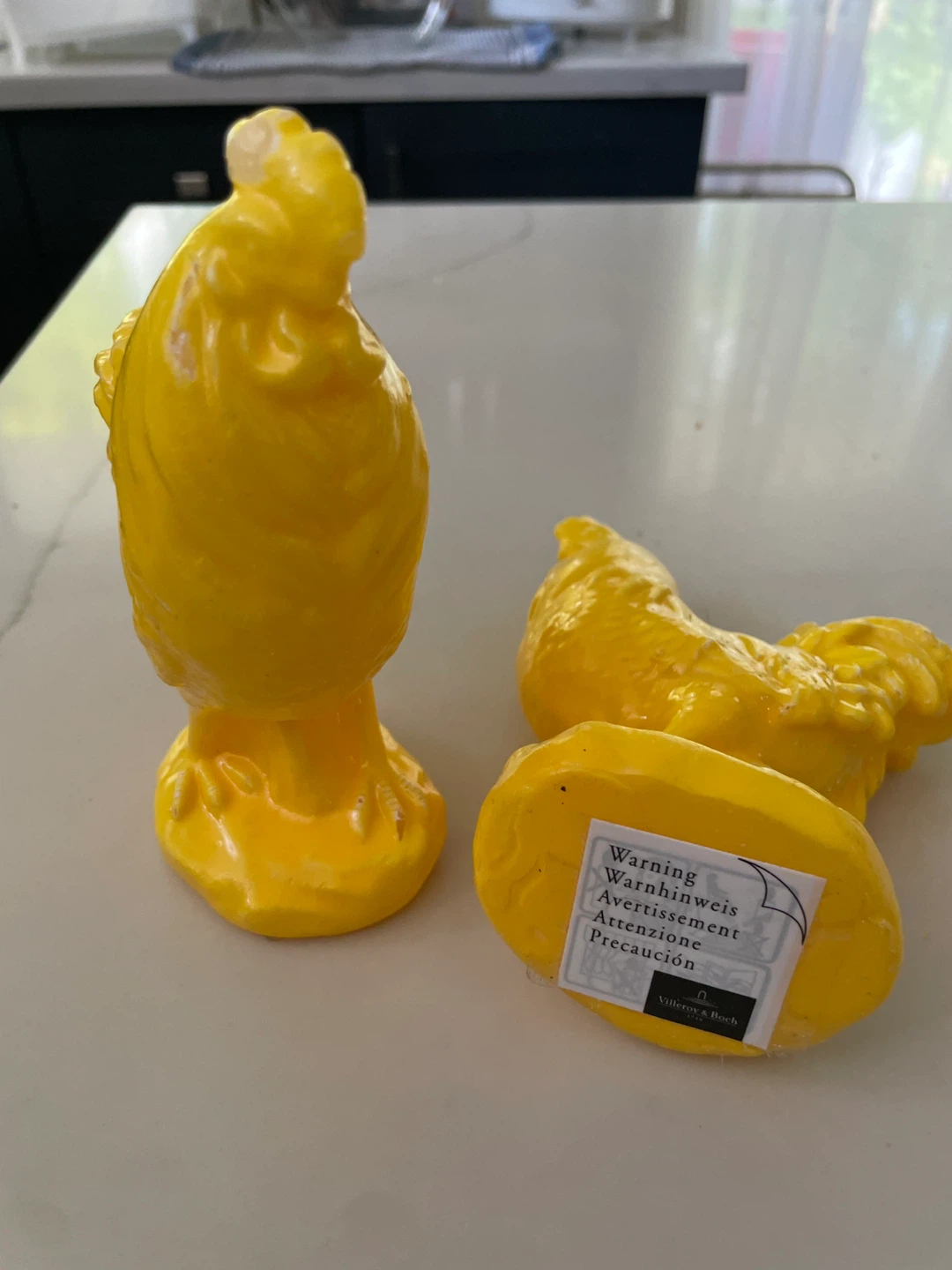 2 Yellow Rooster Candles, unused - photo 2