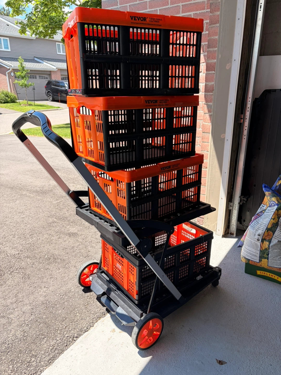 VEVOR Folding Shopping Cart with Collapsible Baskets