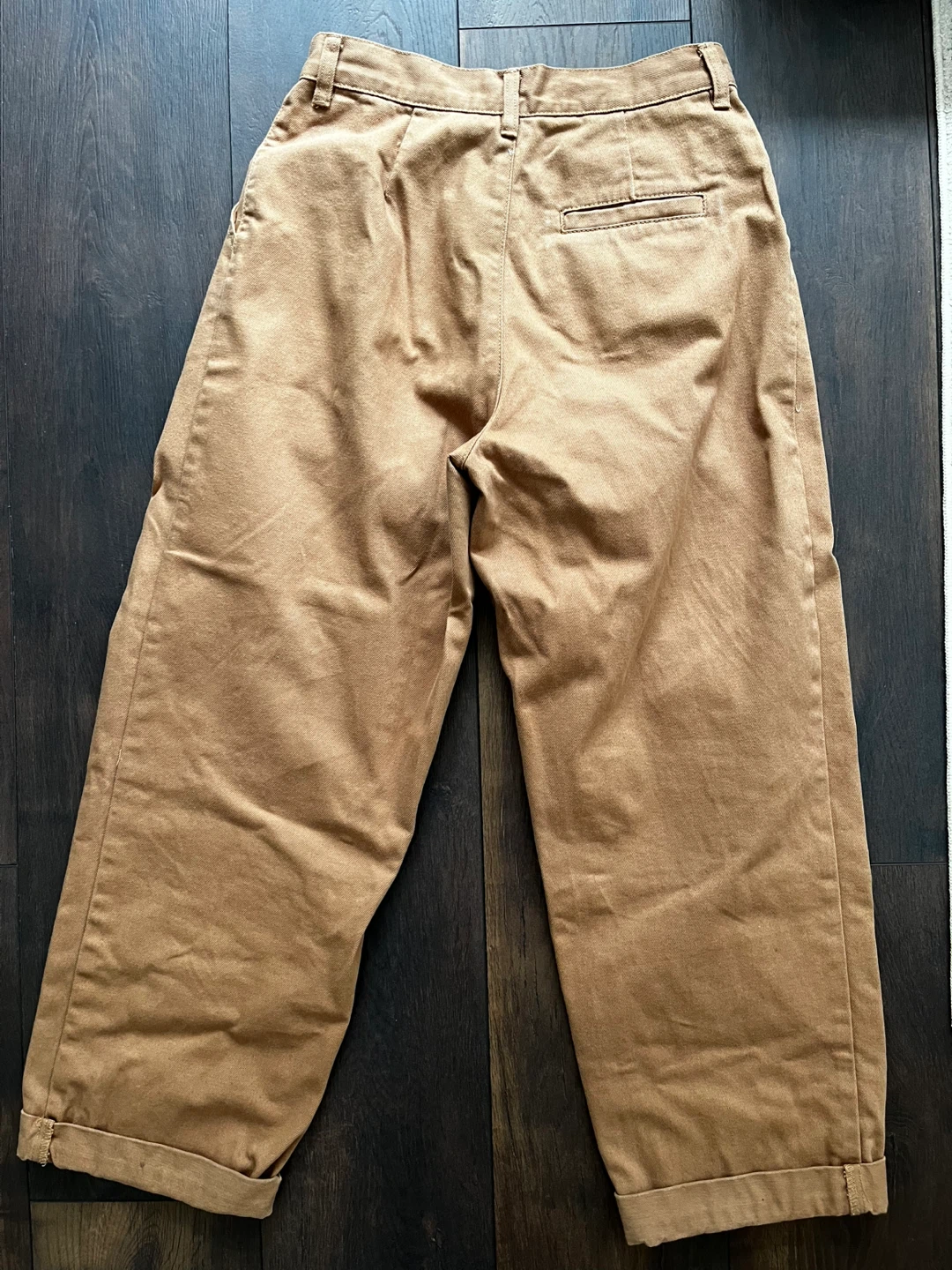 Oak + Fort Tan Pleated Wide-Leg Cargo Denim - photo 2