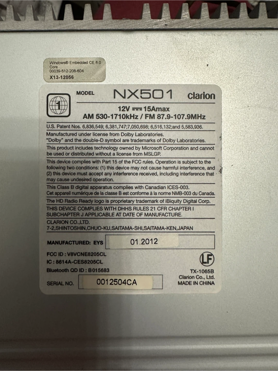 Clarion NX501 - selling for parts - photo 3