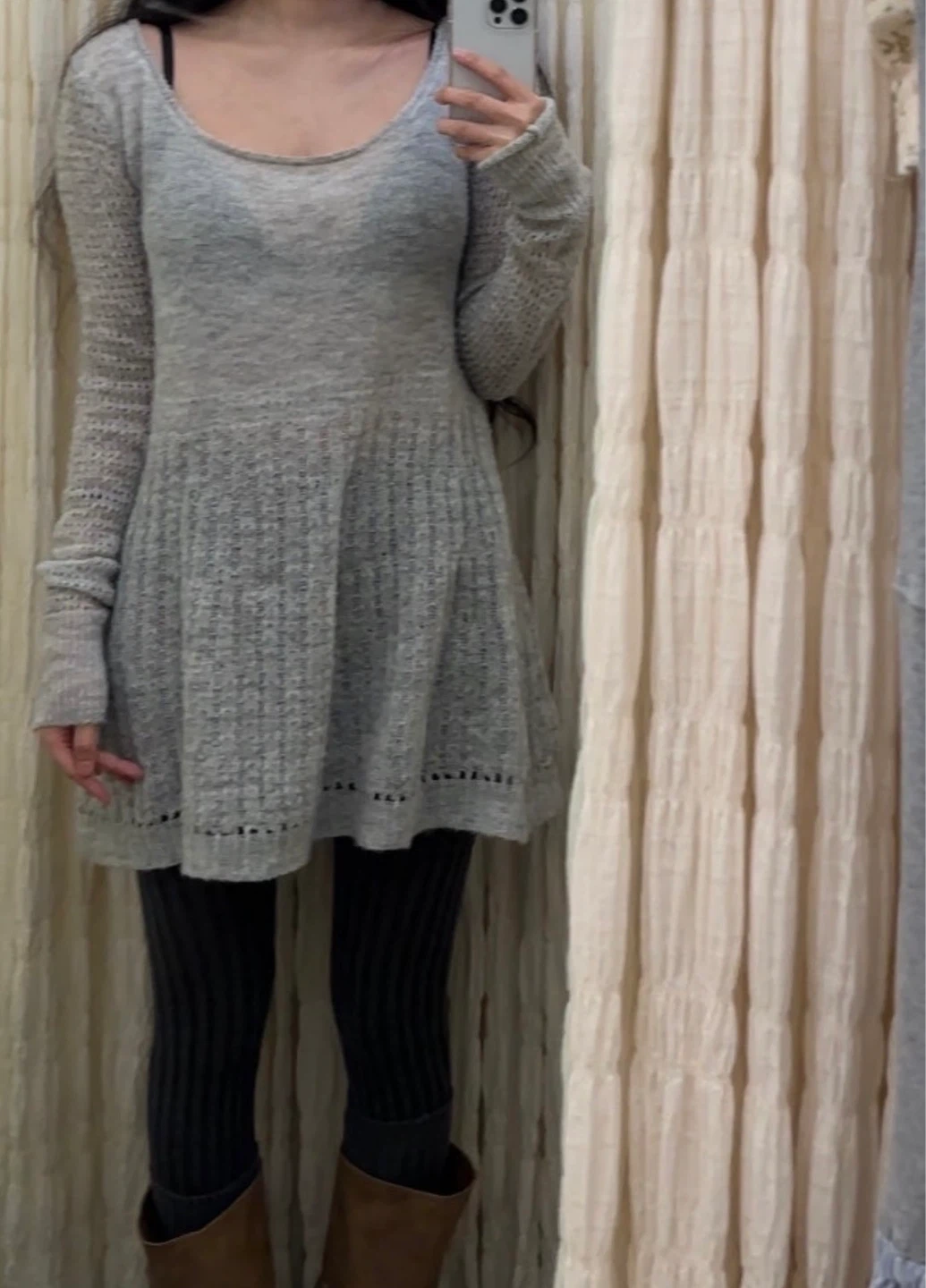 Korean Style -(COYSEIO) Grey Knit Dress