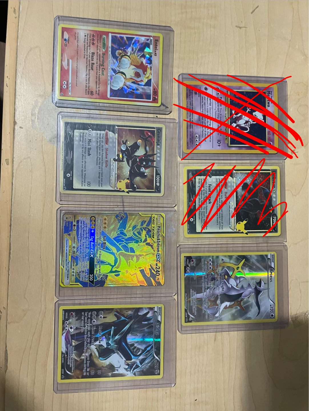 Lot of 7 gx, holo, and older pokemon card