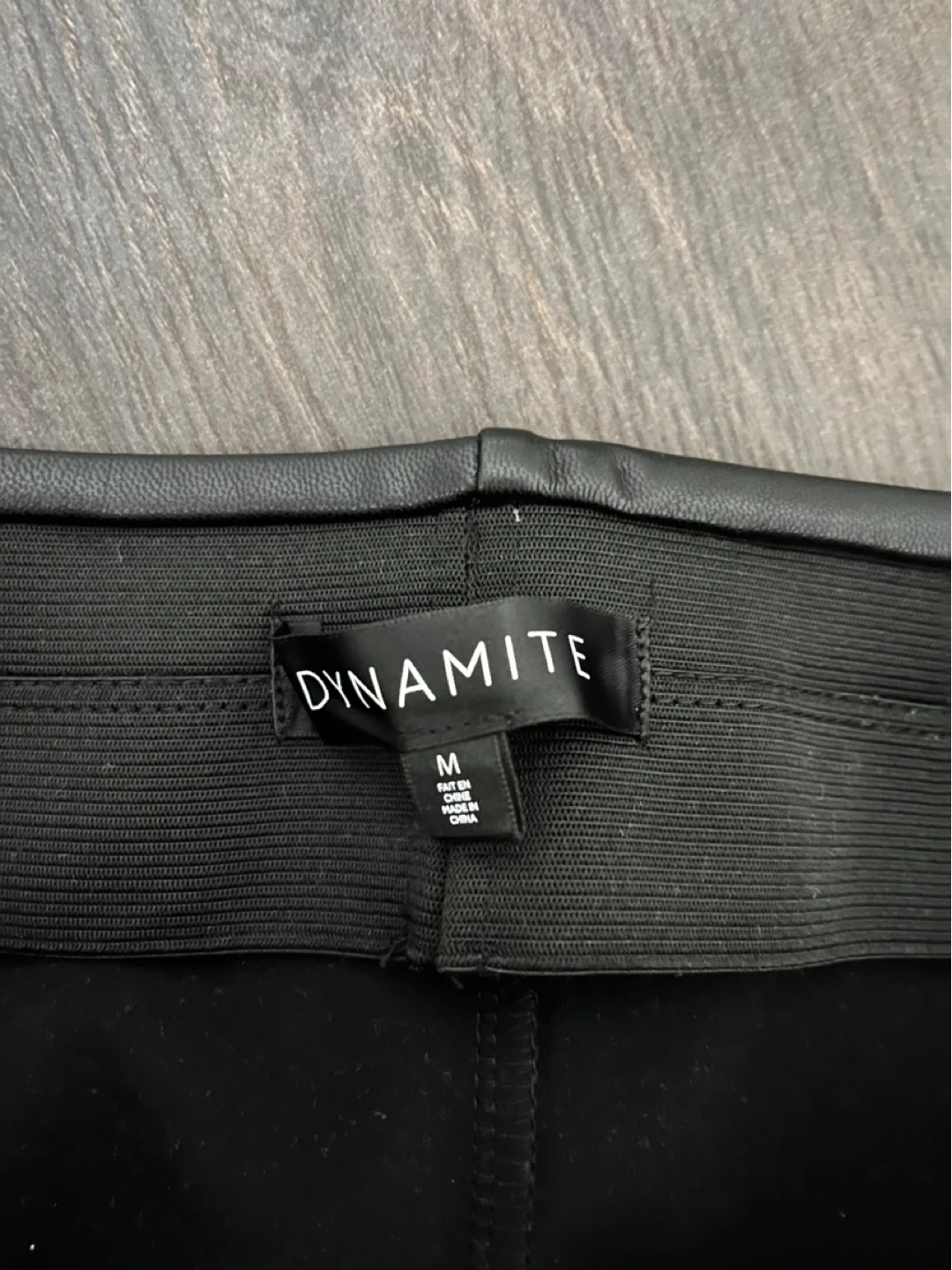 Dynamite Black Faux Leather Mini Skirt (M) - photo 3