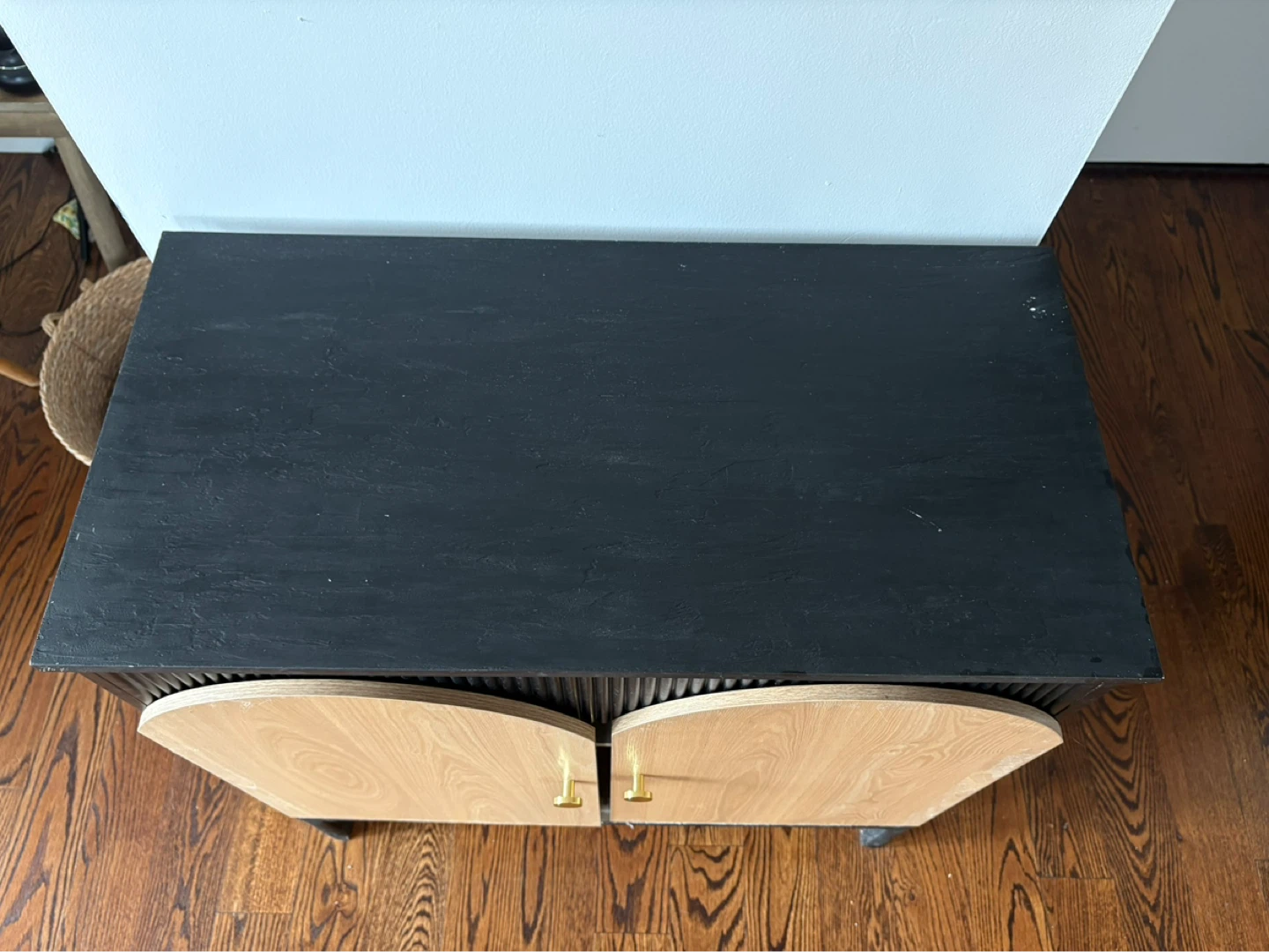 Black Cabinet with Arched Wooden Doors - photo 4