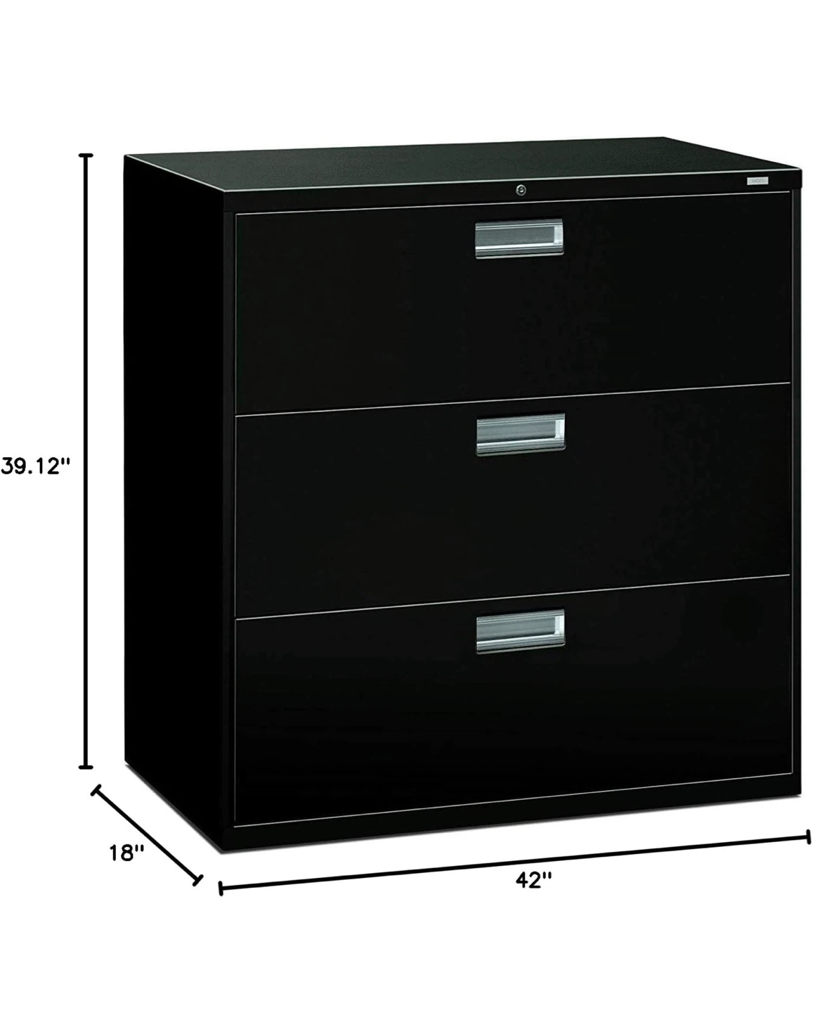 Staples Black 3-Drawer Filing Cabinet