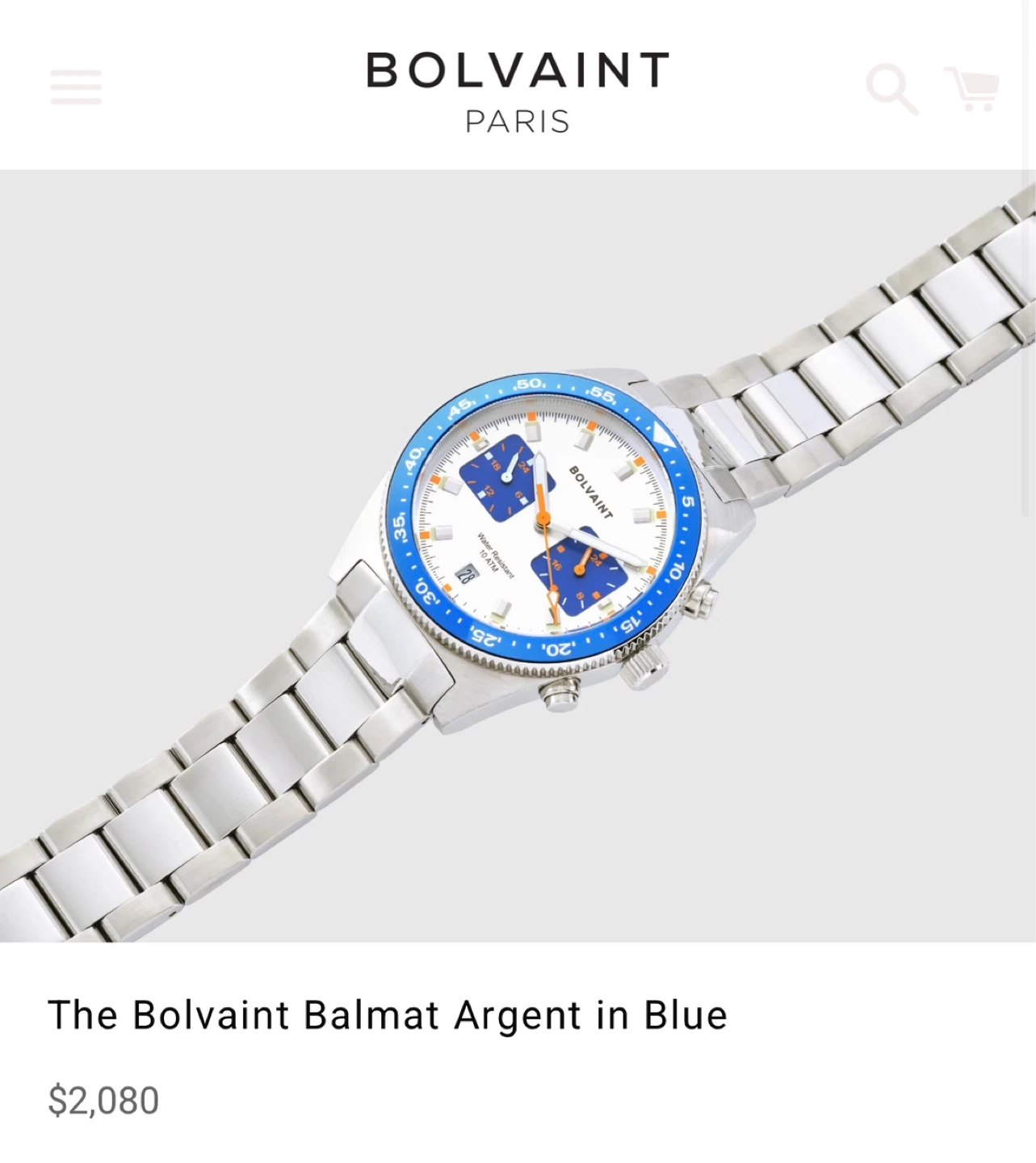Bolvaint Balmat Argent Watch in Blue - photo 2