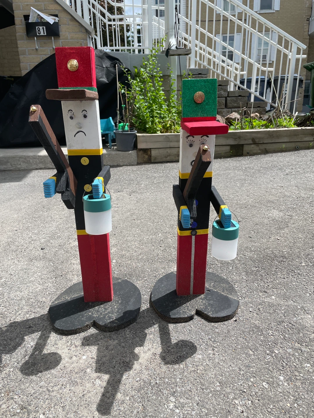 Wooden Soldier Decorations - Set of 2