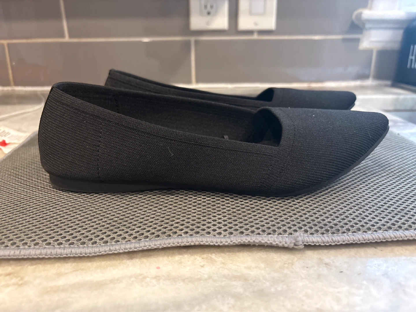 Call It Spring Black Knit Flats - Size 7 - photo 2