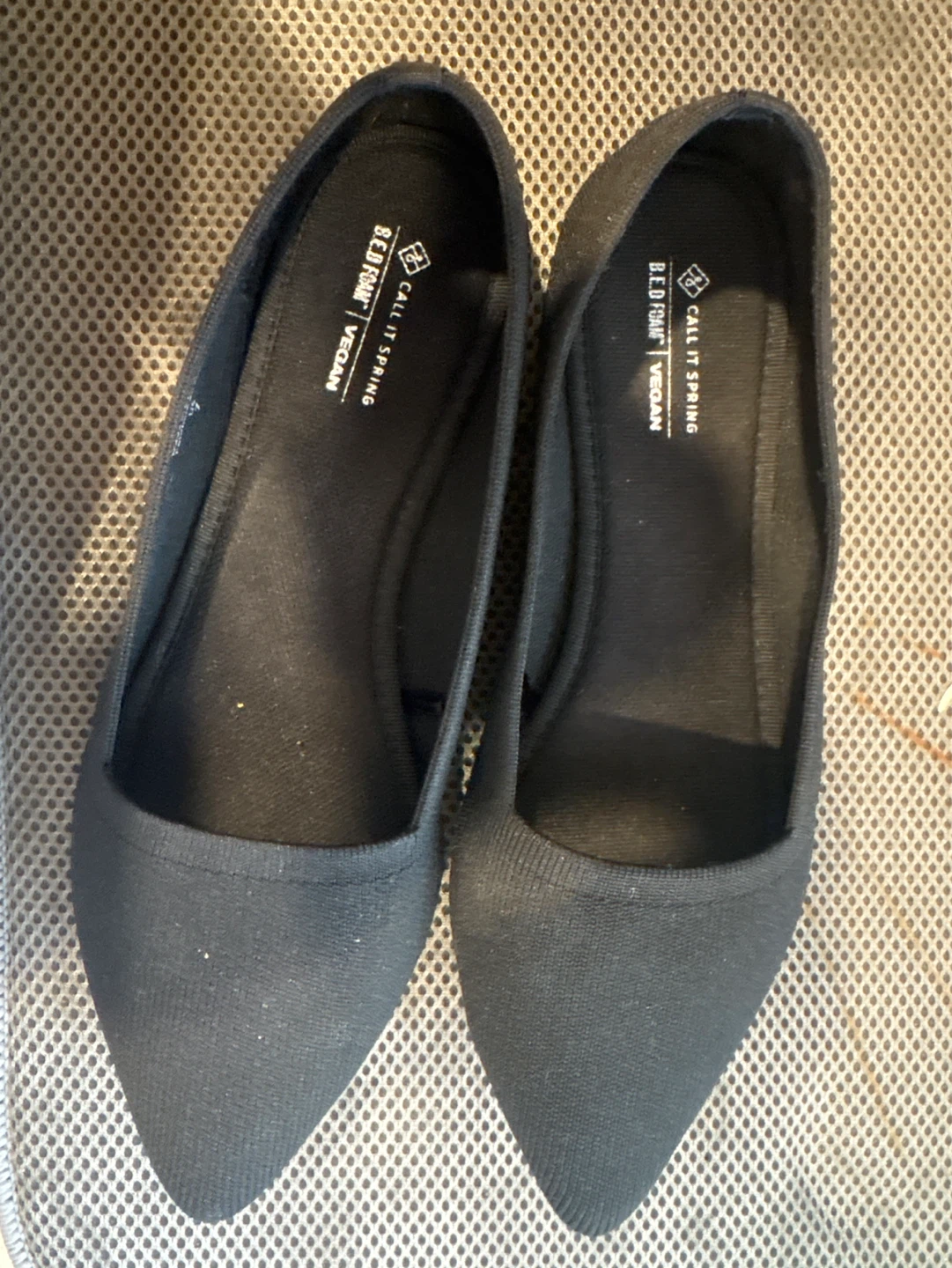 Call It Spring Black Knit Flats - Size 7