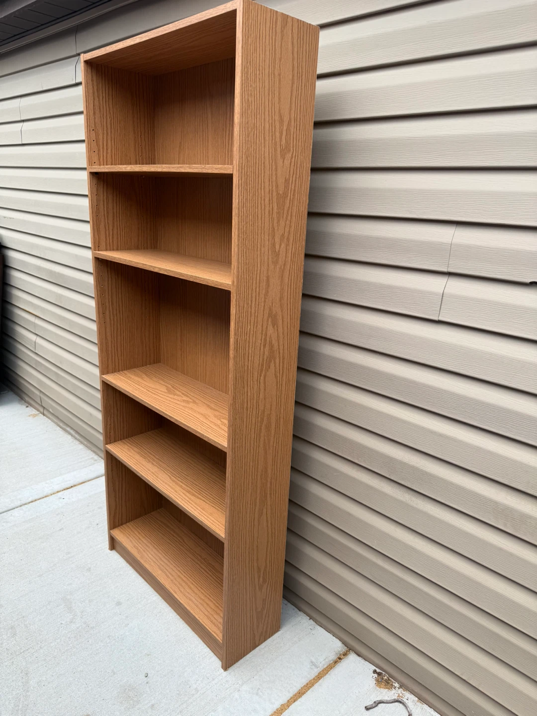 Oak Finish 5-Shelf Bookcase - photo 3
