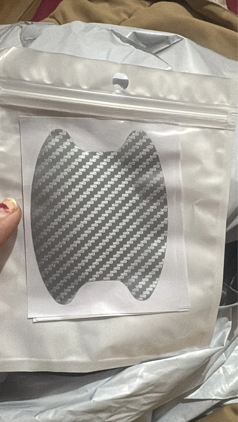 Carbon Fiber Look Car Door Handle Trim Stickers