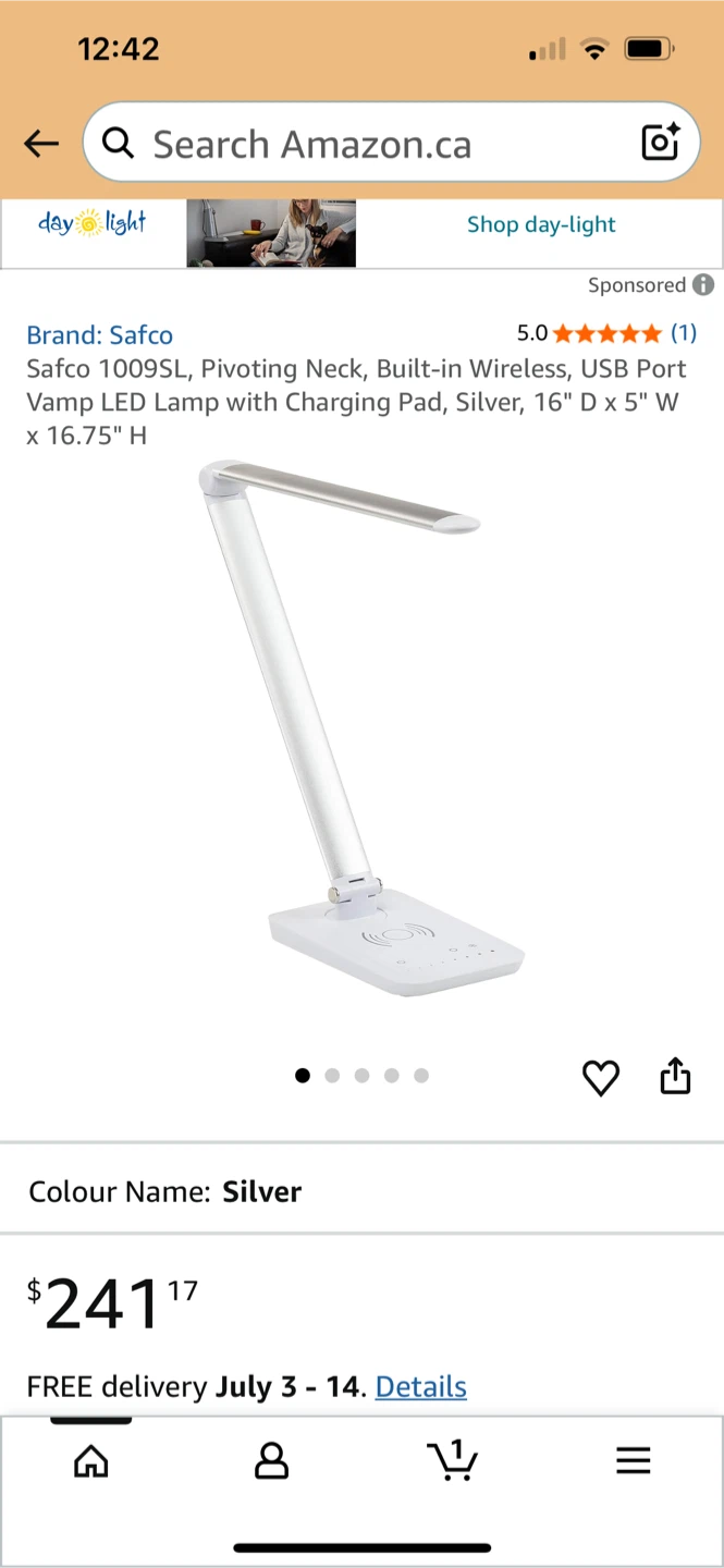 AFROG Wireless Charging LED Desk Lamp with USB Port - White