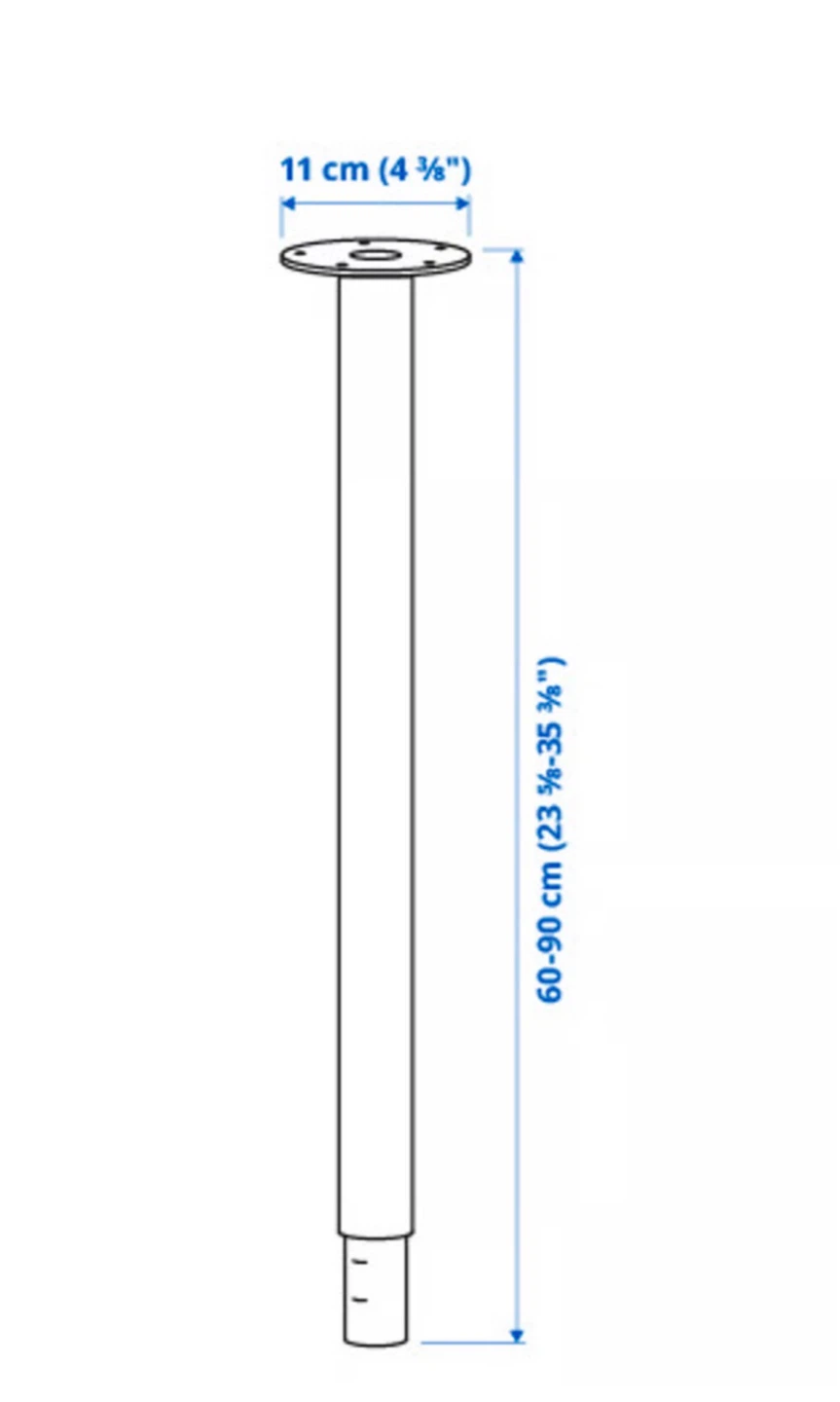 Adjustable Black Metal Pole with Base - photo 2