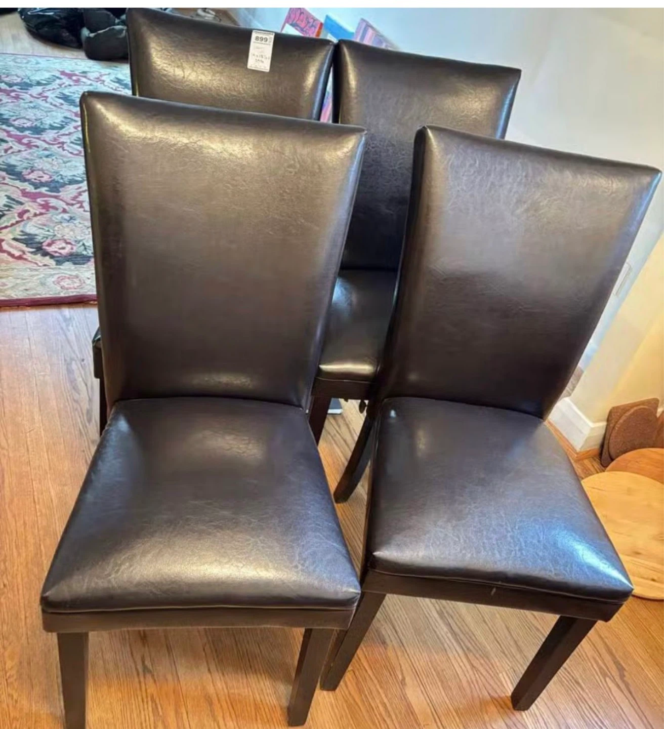 Set of 4 Dark Brown Dining Chairs - photo 2