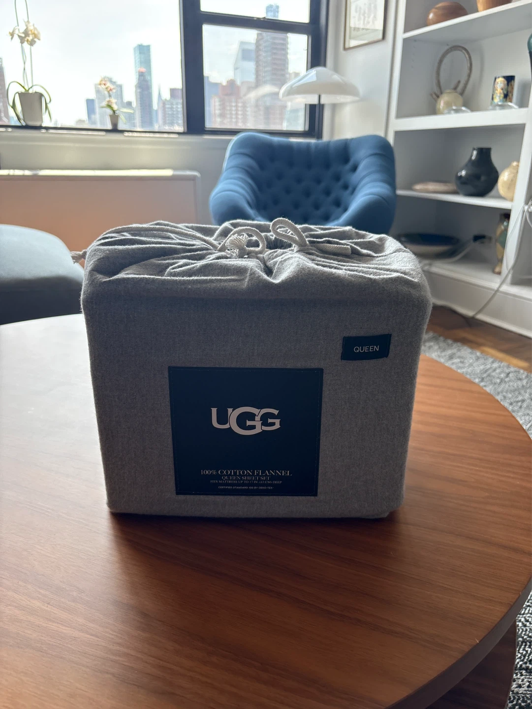 UGG Queen Flannel Sheet Set - Grey