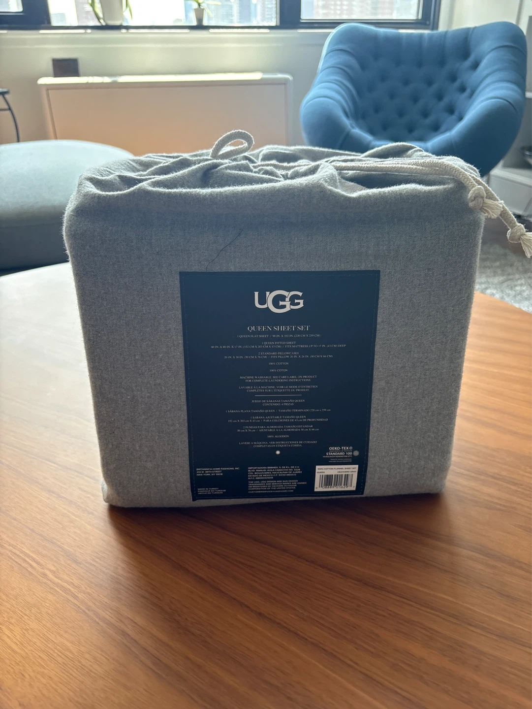 UGG Queen Flannel Sheet Set - Grey - photo 3