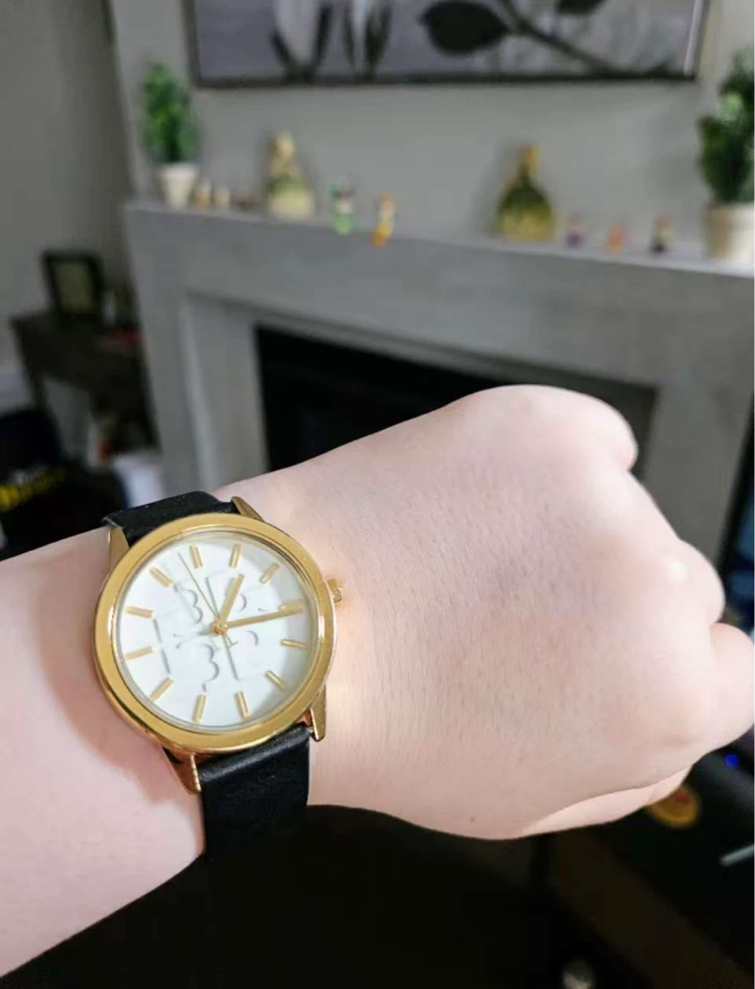 Gold Tone Watch with Black Leather - NEED TO SELL EVERYTHING