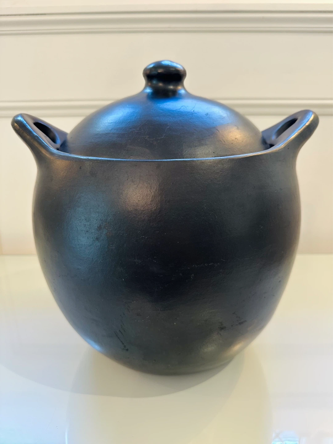 NEW! Black Clay Pot with Lid