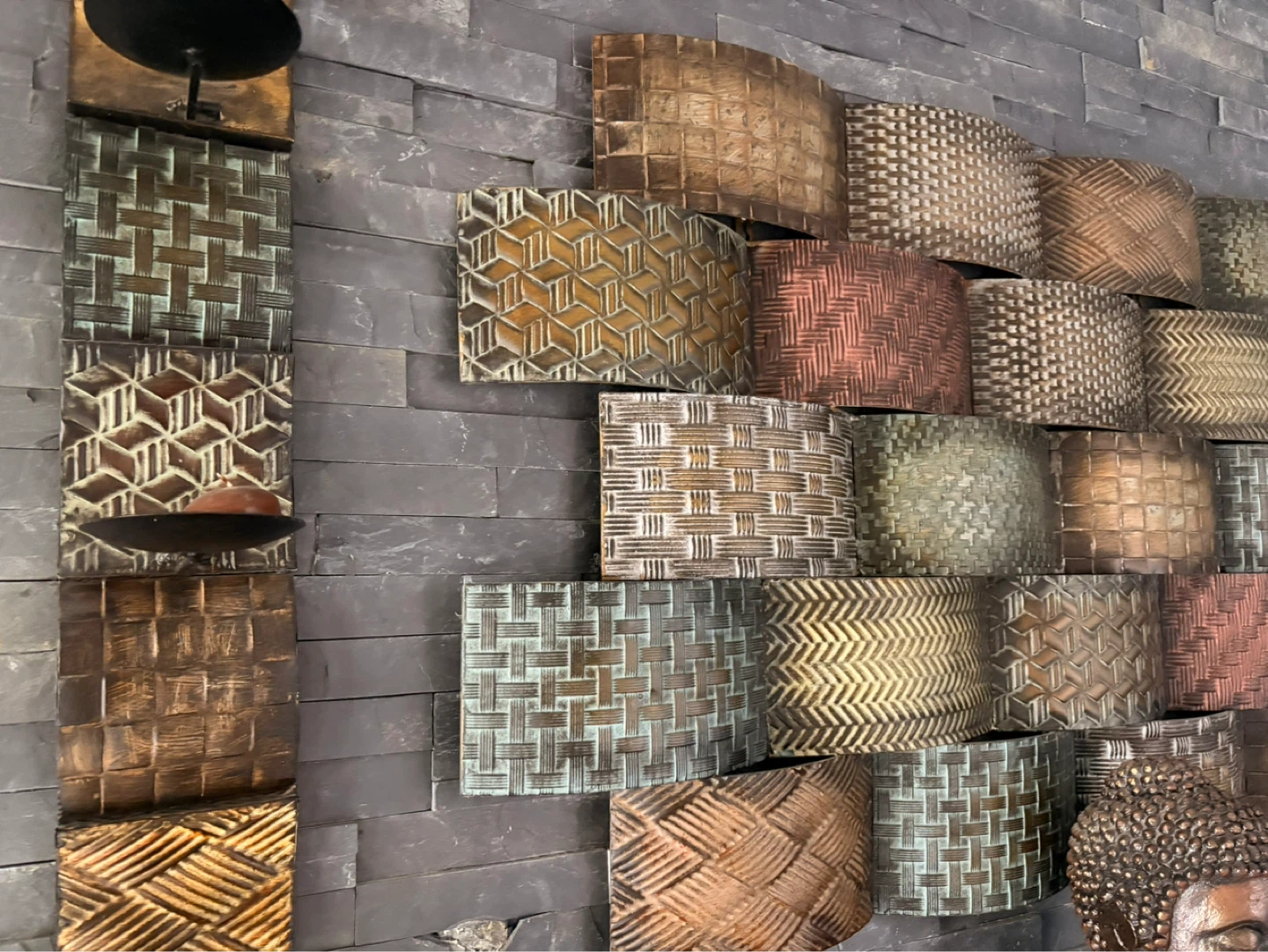 Metallic Wall Art 3 piece set - Metal Woven Design - photo 2
