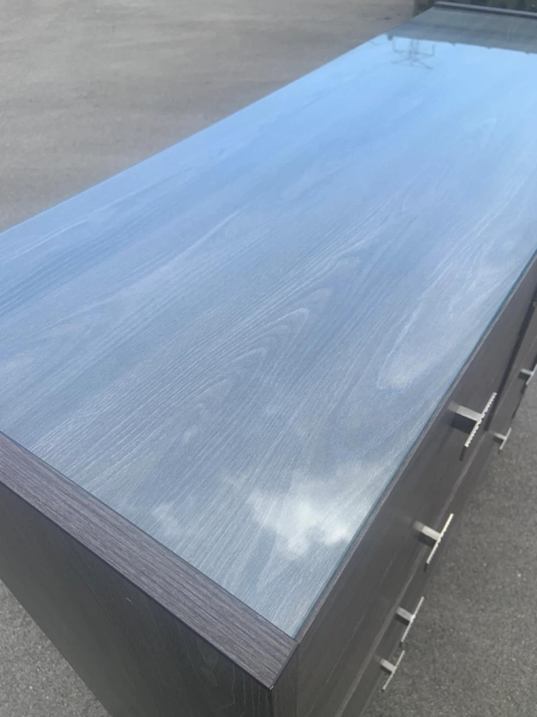 Dark Wood Dresser with Glass Top - photo 3