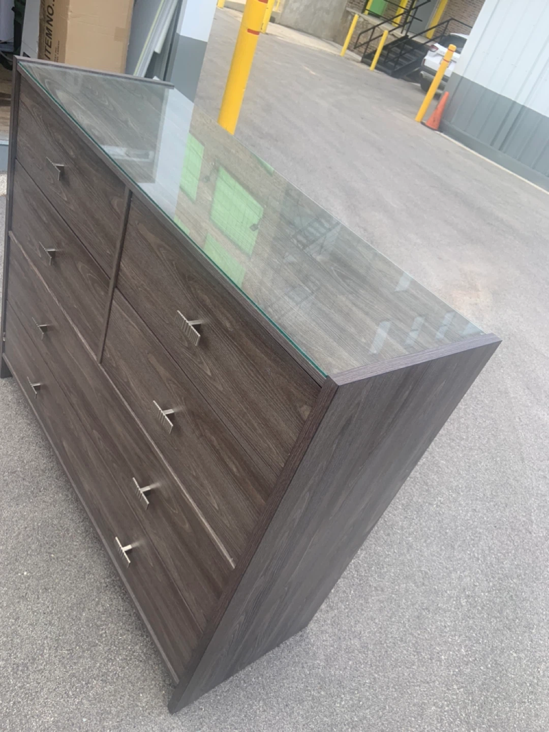 Dark Wood Dresser with Glass Top - photo 2