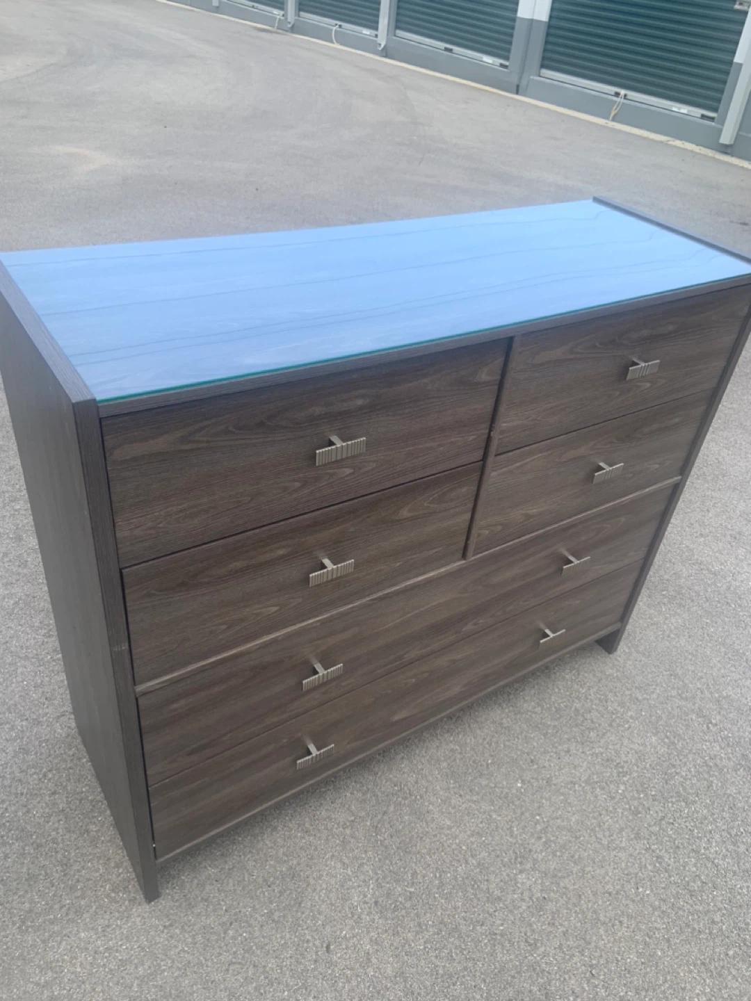 Dark Wood Dresser with Glass Top - photo 4