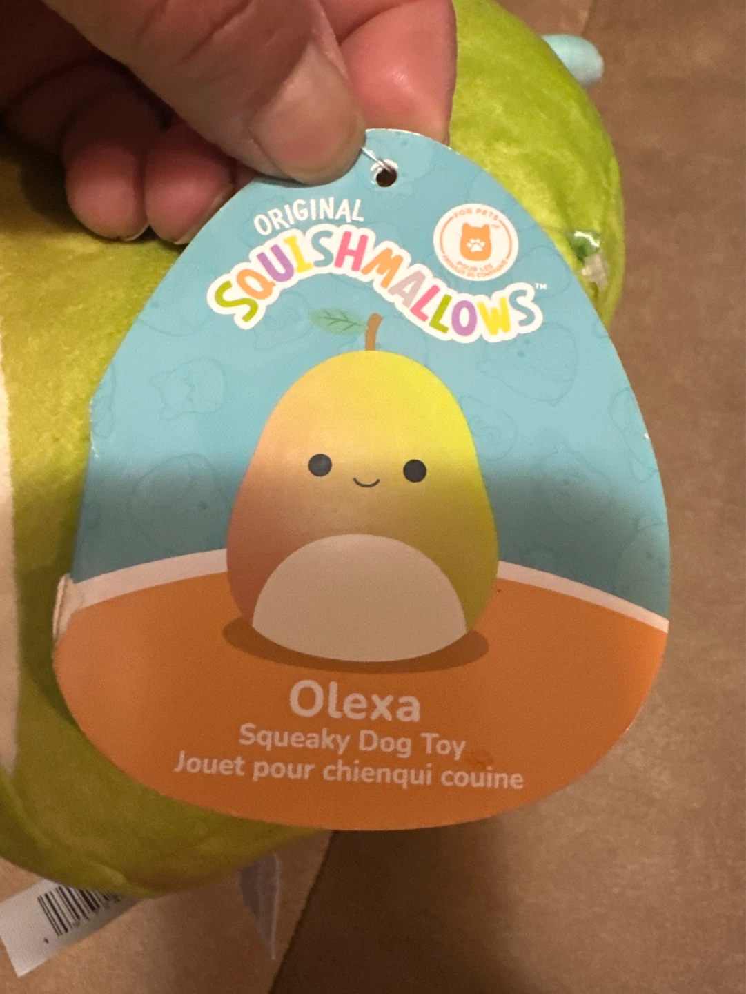 Squishmallows "Olexa" Pear Squeaky Dog Toy - photo 2