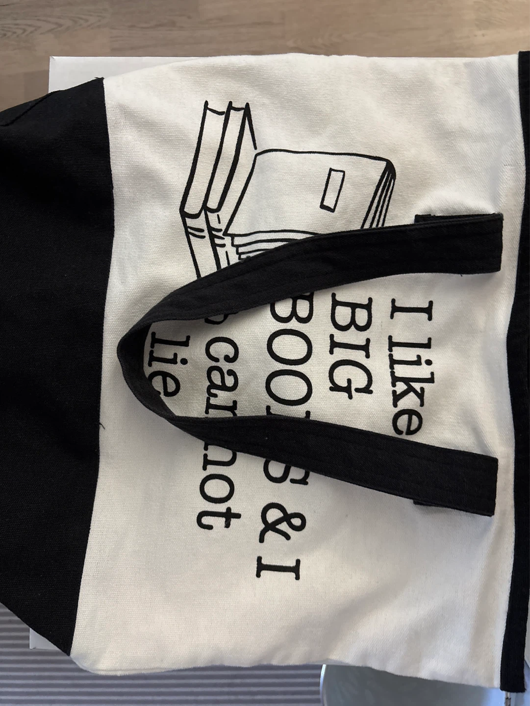 Indigo Canvas Tote Bag - "I like BIG BOOKS & I cannot lie"