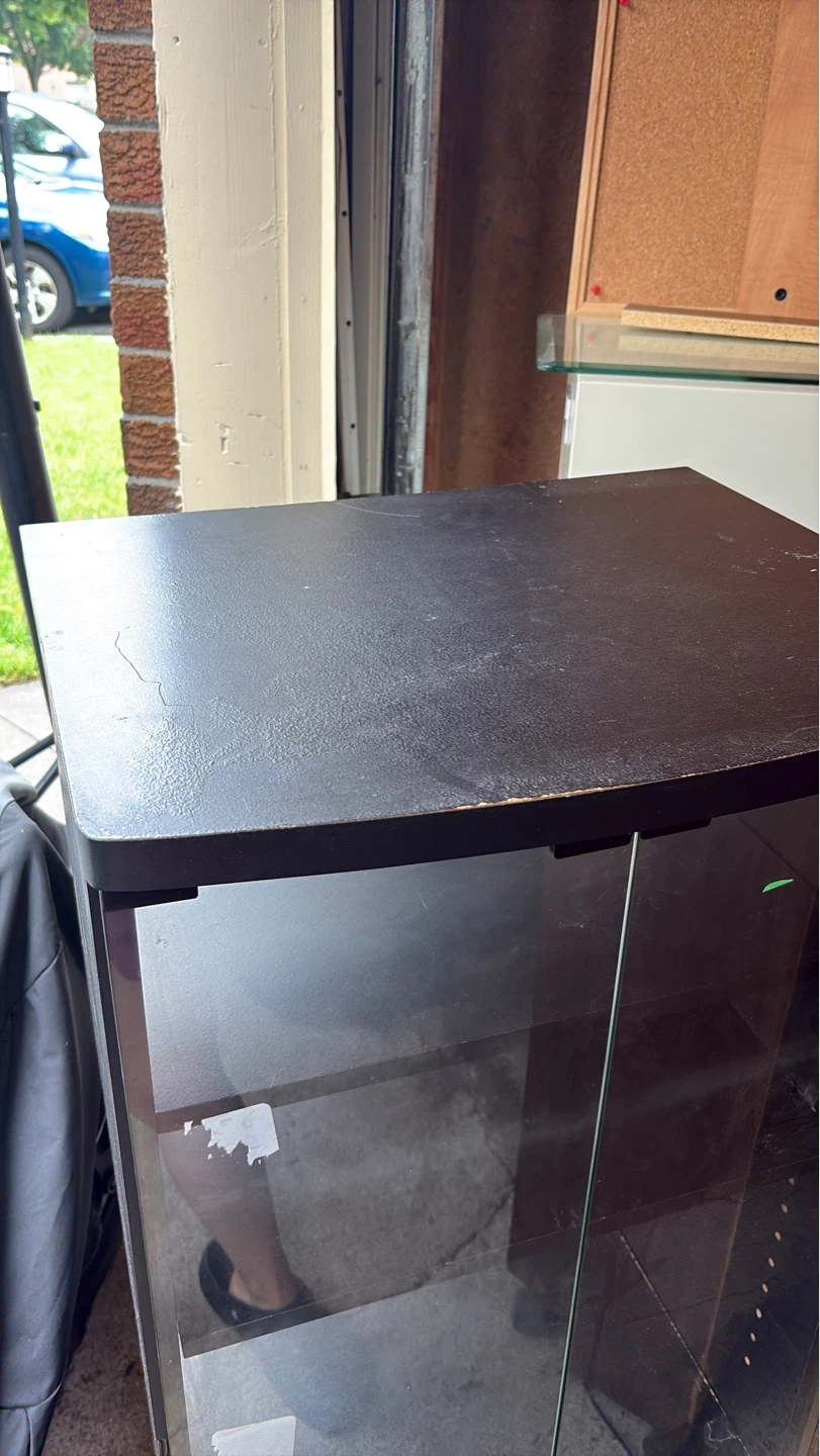 Black Curio Cabinet with Glass Doors - photo 4
