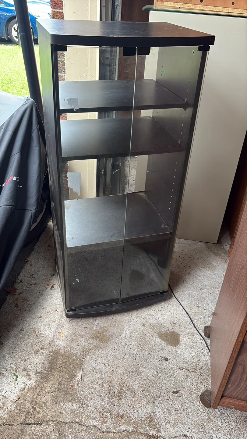 Black Curio Cabinet with Glass Doors - photo 3