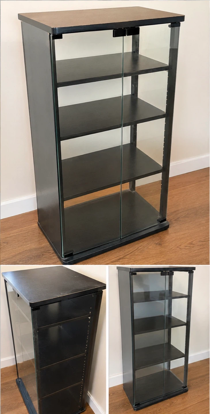 Black Curio Cabinet with Glass Doors