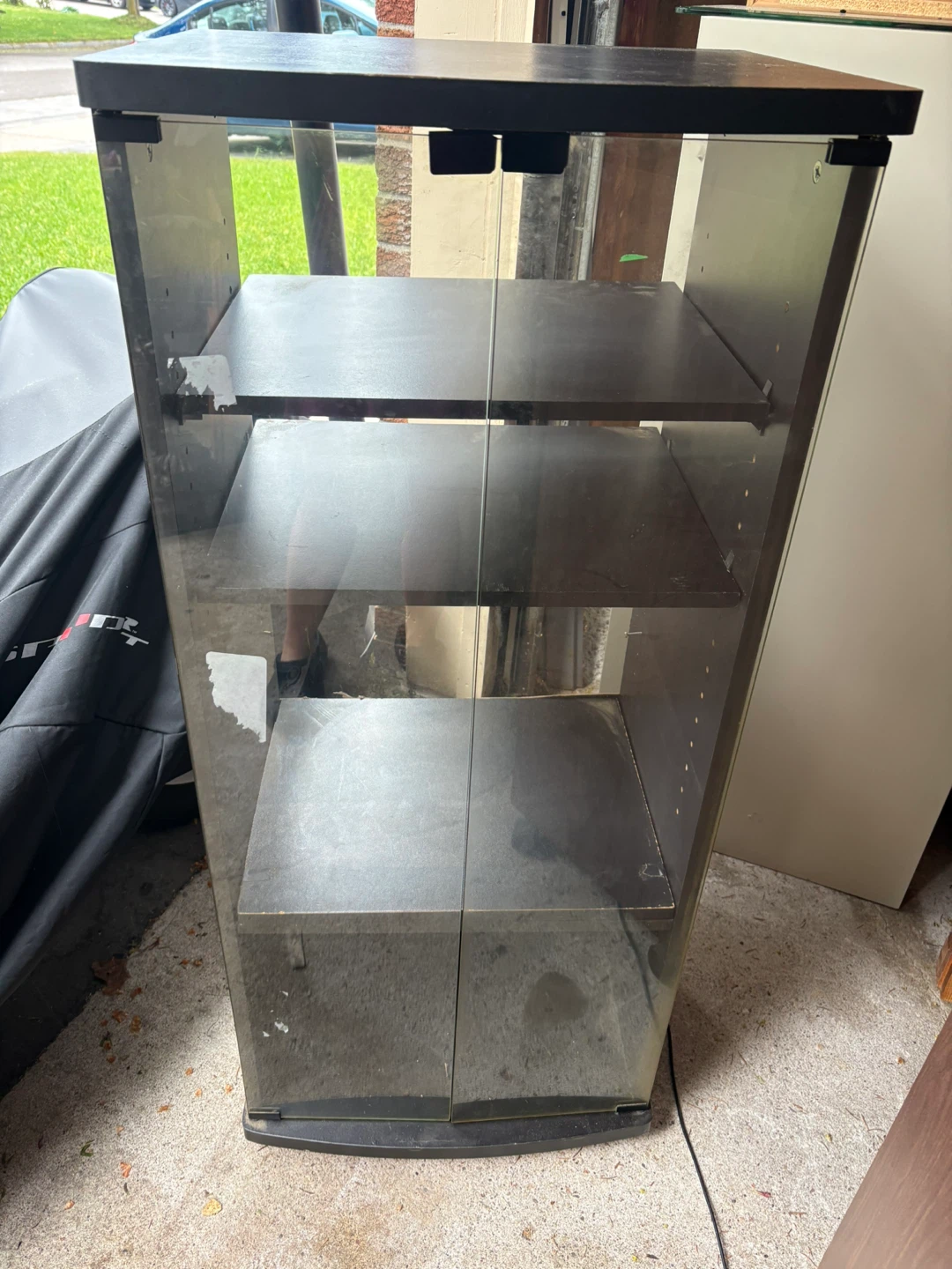 Black Curio Cabinet with Glass Doors - photo 2