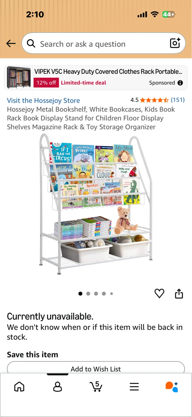 White Metal Bookshelf / Display Stand - photo 2