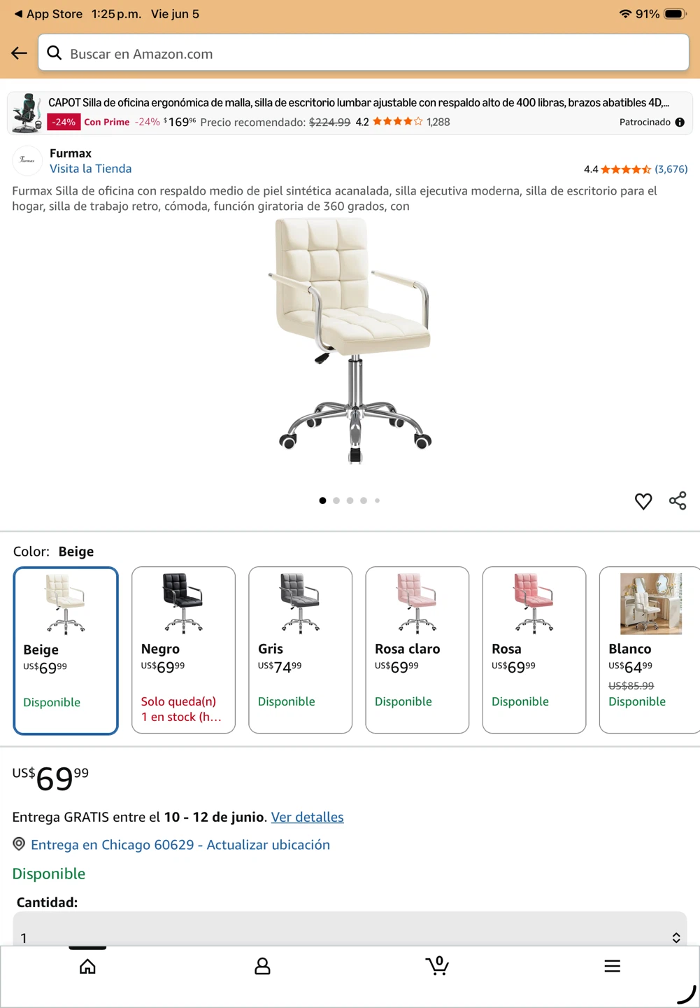Furmax Ergonomic Office Chair - White - photo 2