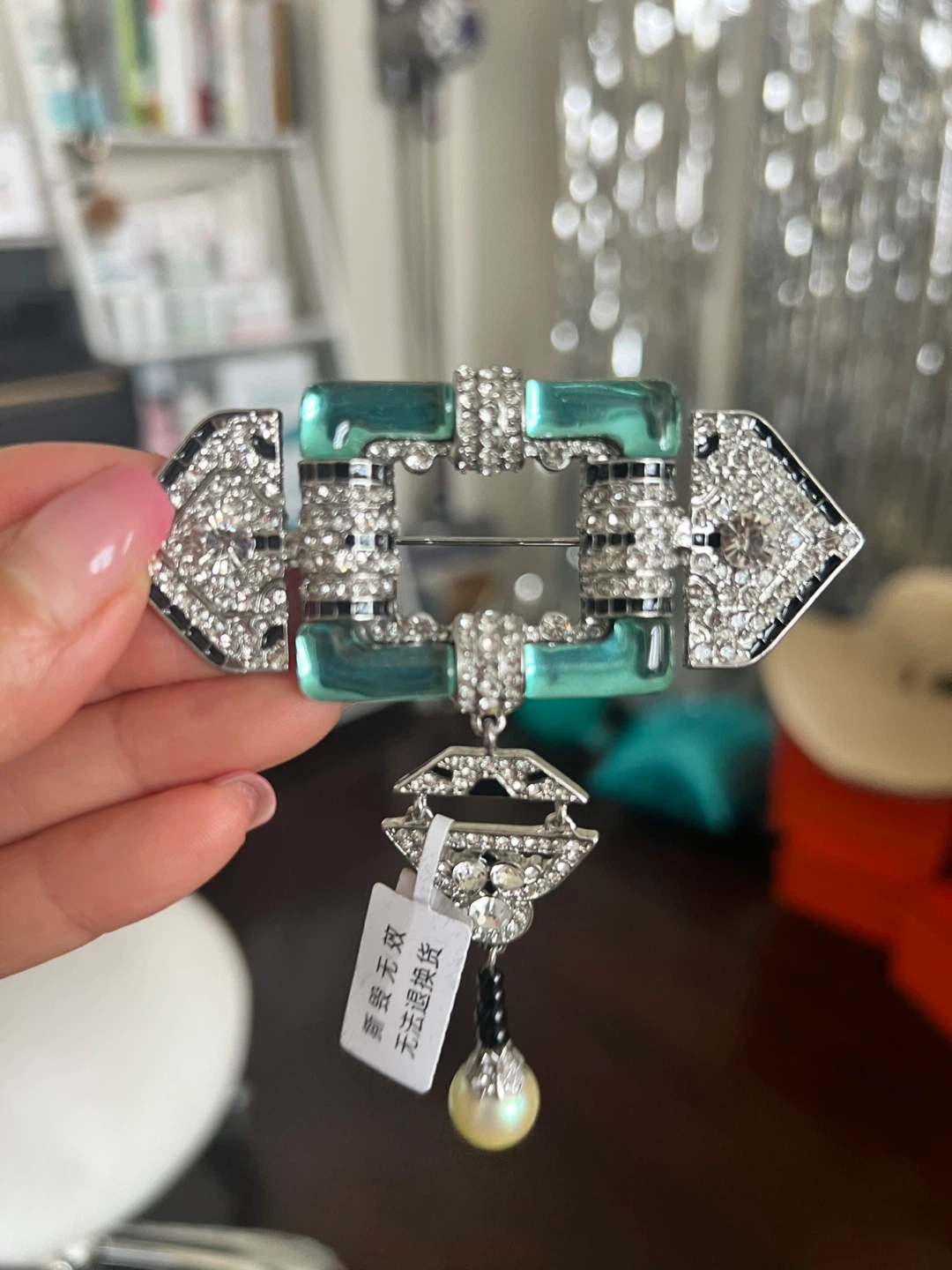 Vintage Style Brooch with Pearl