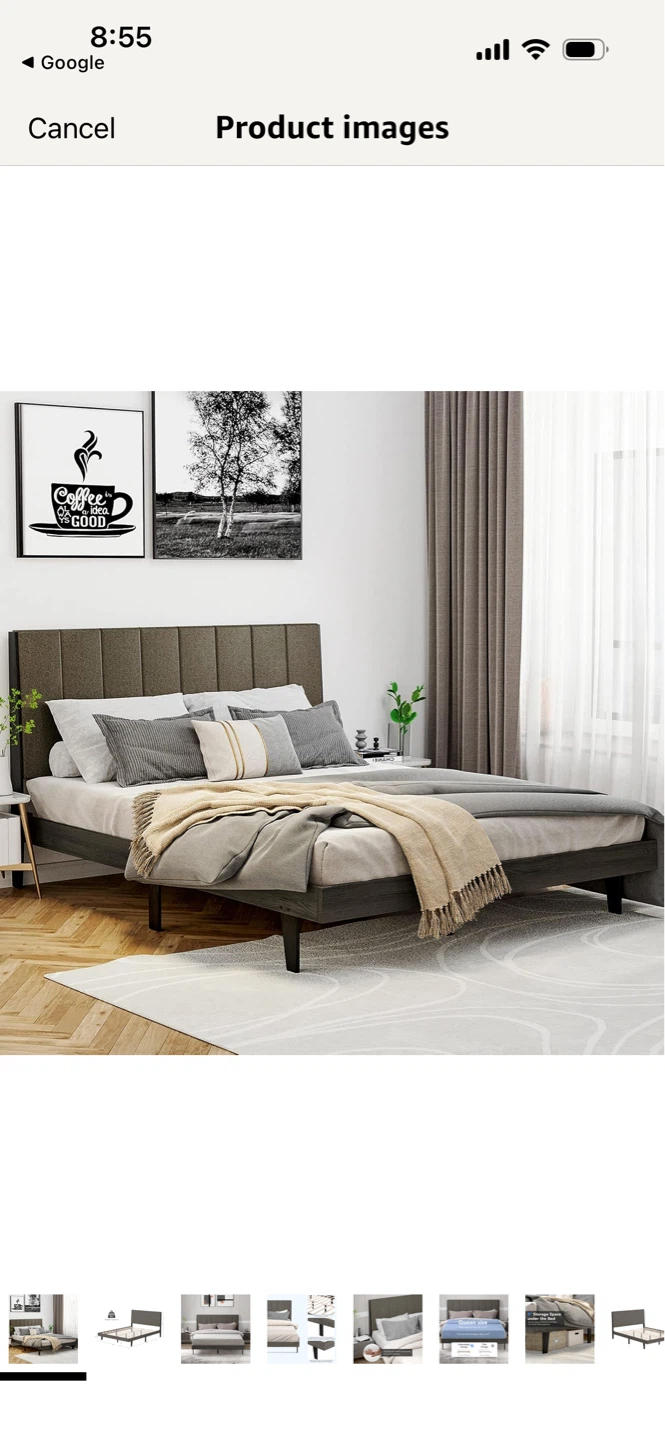 Queen bed frame and headboard