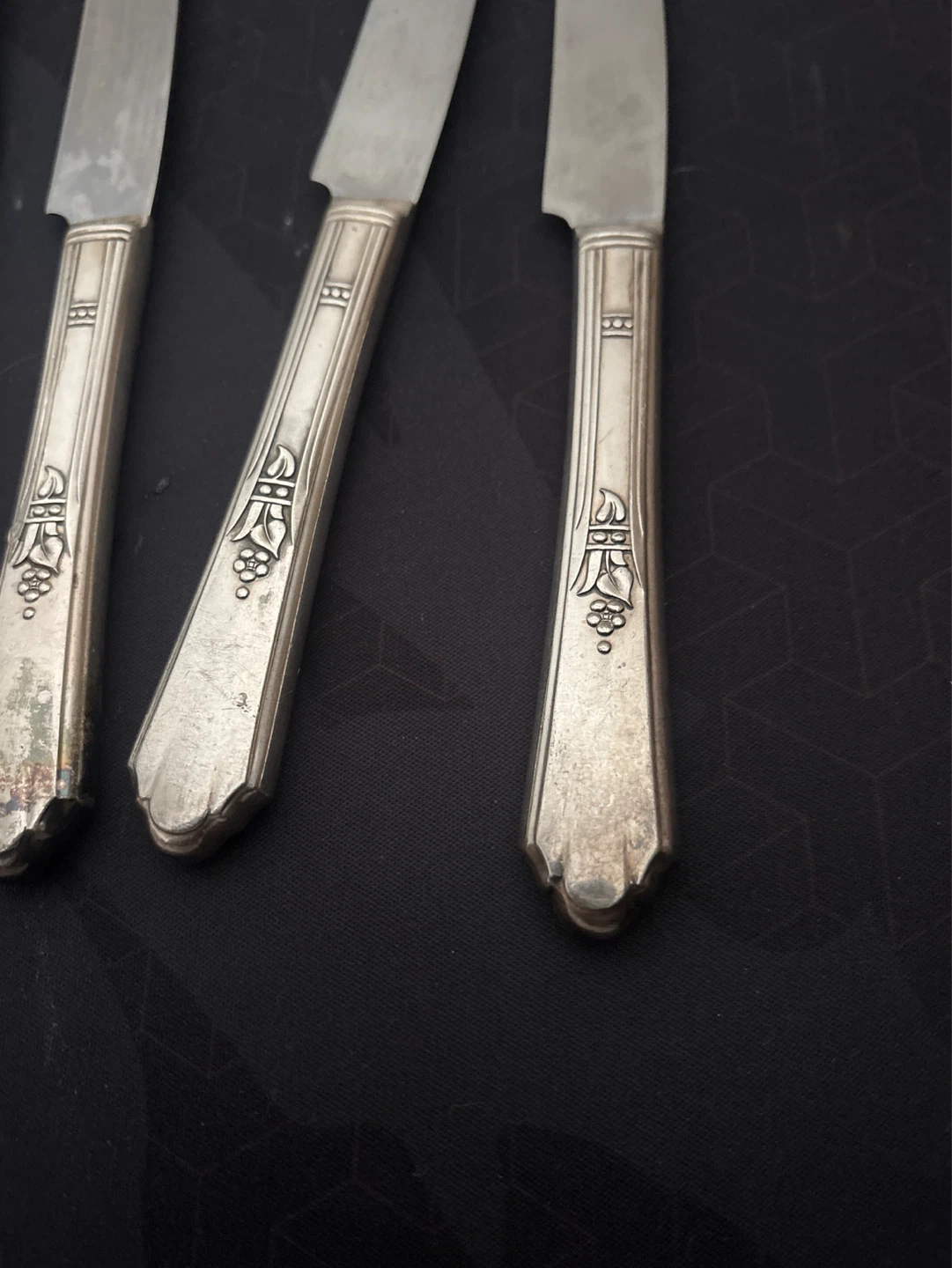 Vintage Set of 5 Silver Plated Table Knives - photo 5