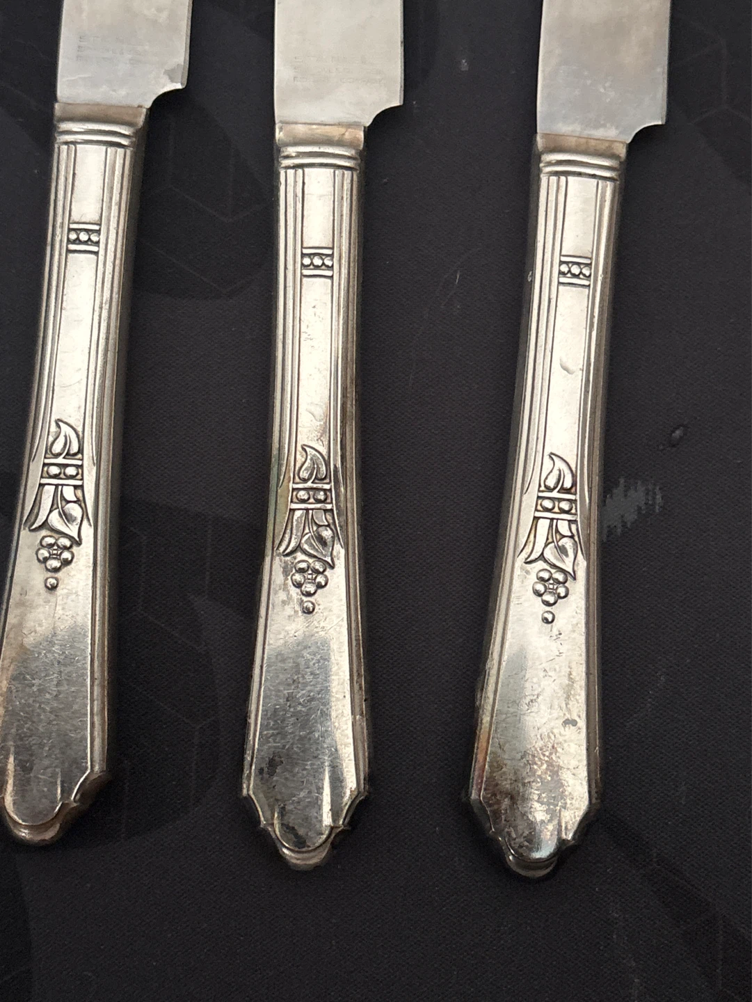 Vintage Set of 5 Silver Plated Table Knives - photo 2
