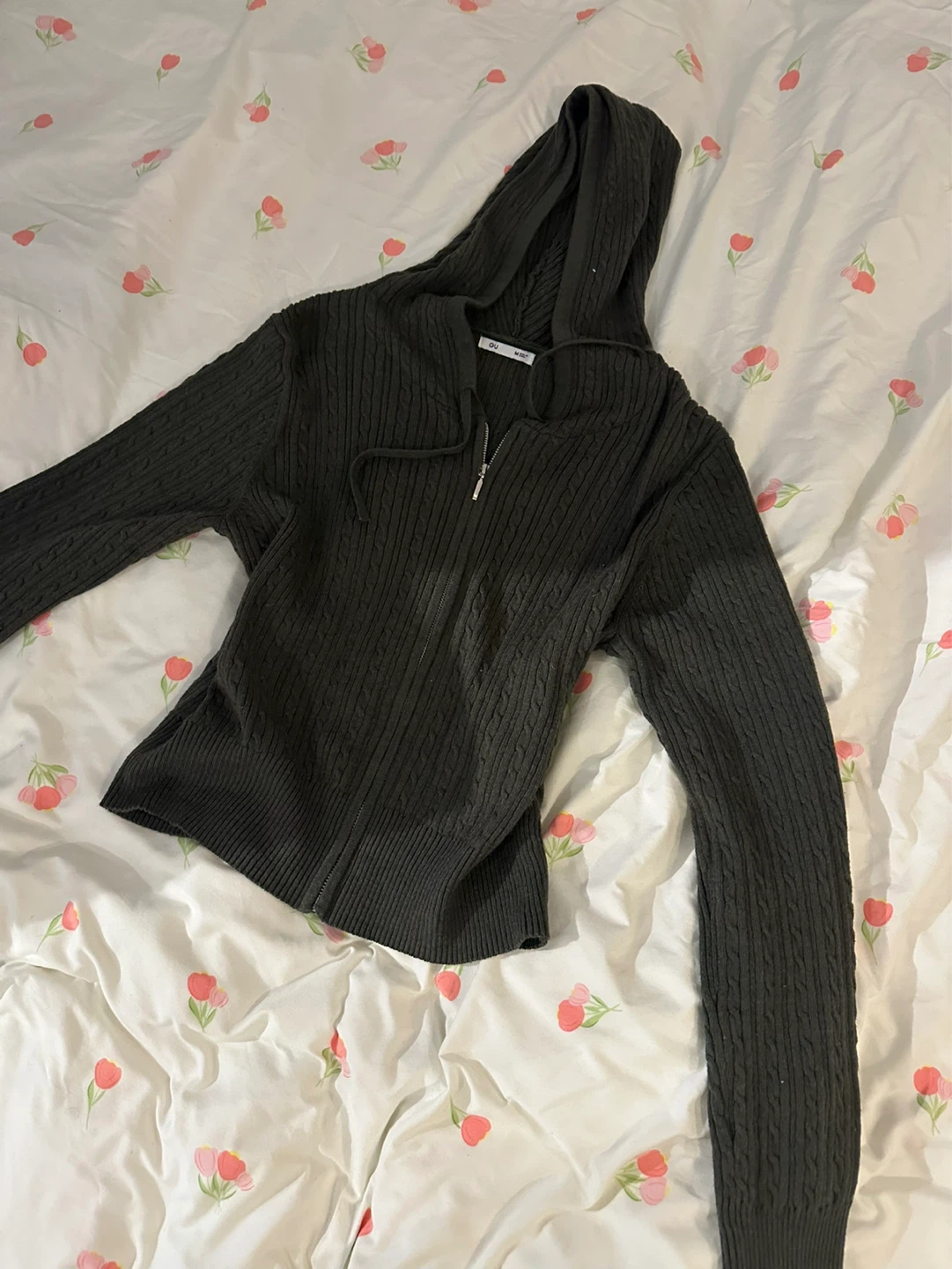 Green Zip-Up tight Hoodie - photo 2