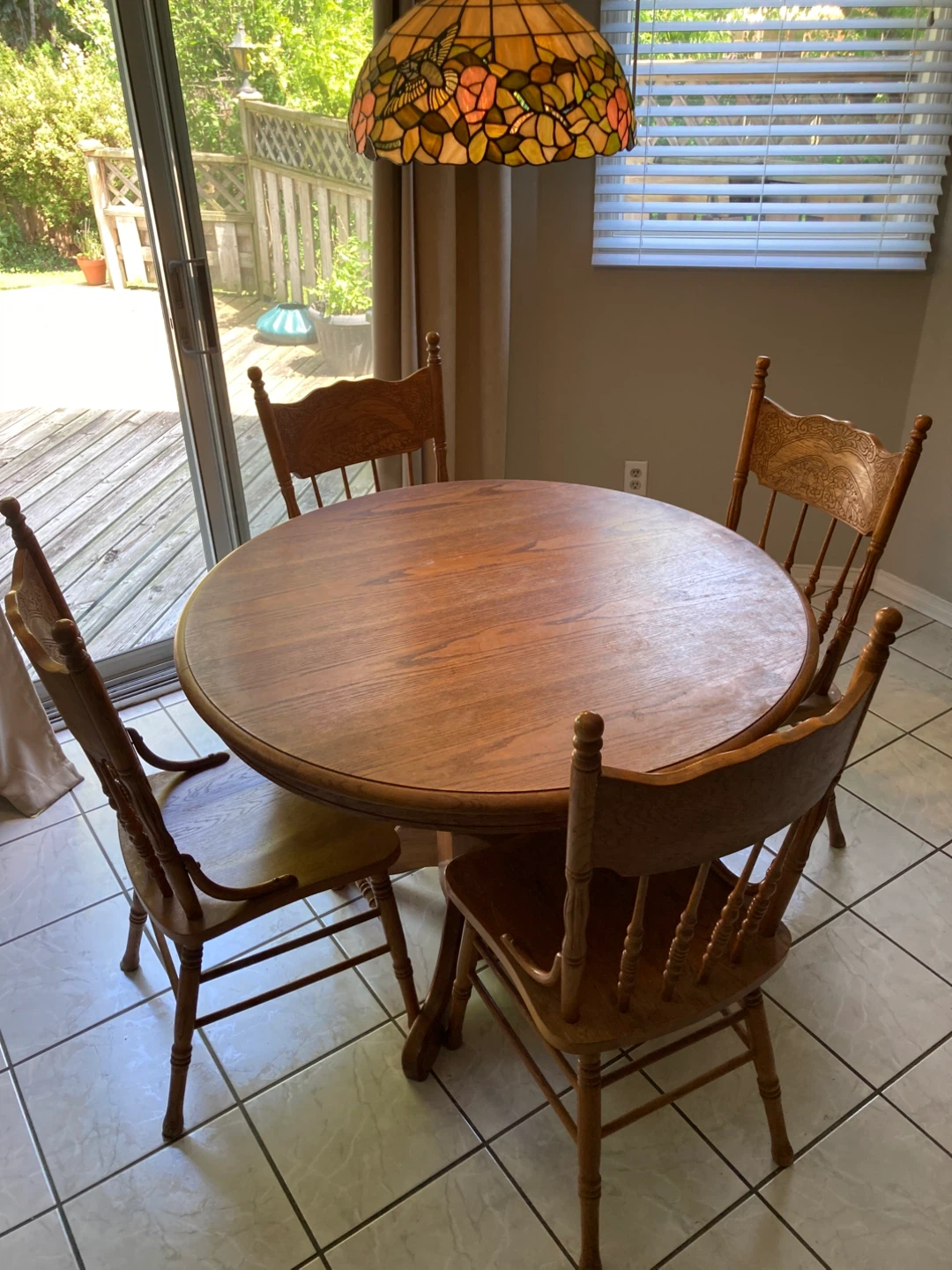 Wooden Dining Table with 4 Chairs