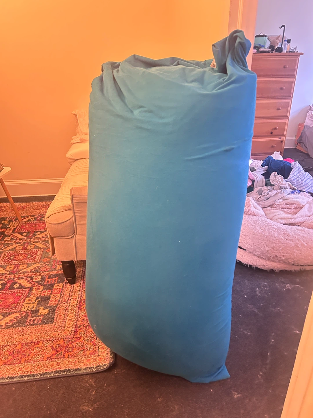 Large Blue Bean Bag Chair - photo 3