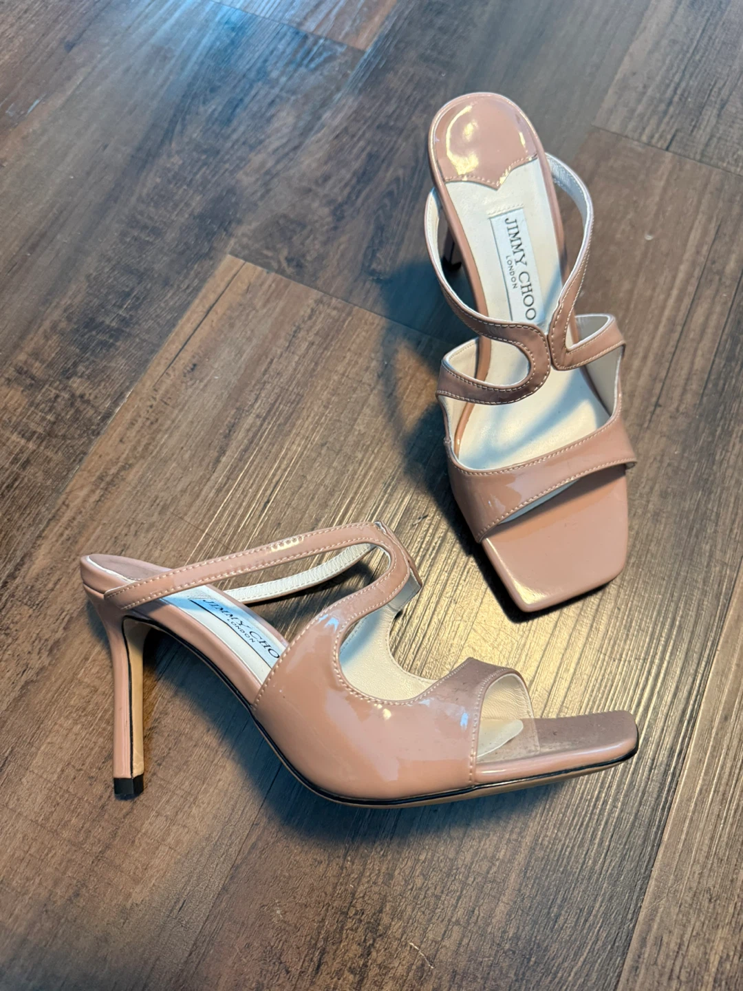 Jimmy Choo Pink Patent Leather Slingback Heels - Size 37